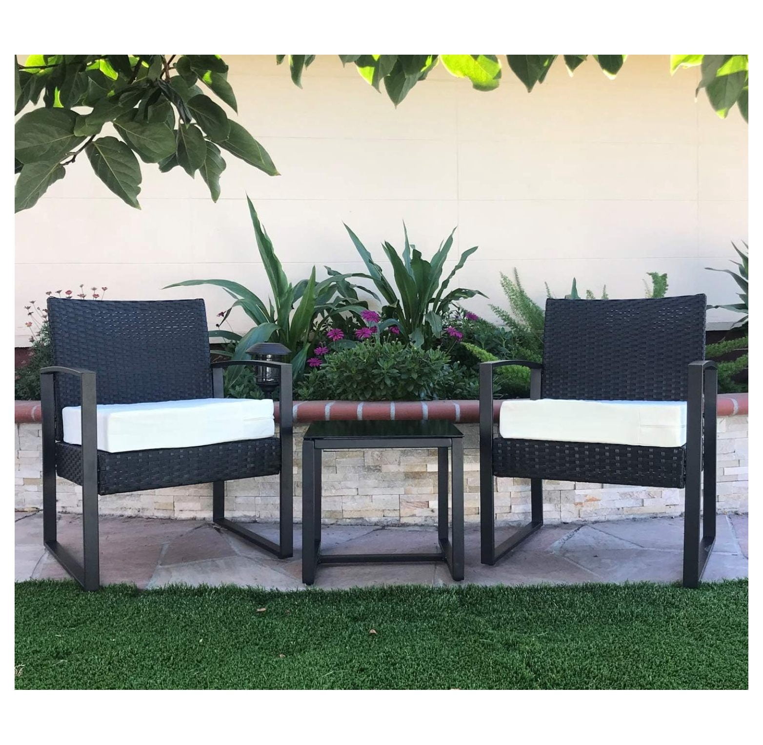 Indoor Outdoor Water High UV Resistant Patio Chair Cushion Cover (Cream White, 24"x24"x4" (2 Covers))