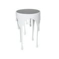 thumbnail image 2 of Studio 350 Aluminum Metal Accent, Console, and Coffee Table Collection with Drip Melting Design and Smoke Shaded Glass Top Multiple Colors White -, 2 of 5