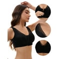 thumbnail image 3 of Unique Bargains Women's Lace Zip Front Closure Wirefree Wide Straps Bras D 38 Black, 3 of 6