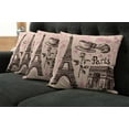 thumbnail image 5 of Ambesonne Eiffel Tower Throw Pillow Cover 4 Pack, Bakery in Paris Eiffel, 24", Pink Dark Brown, 5 of 5