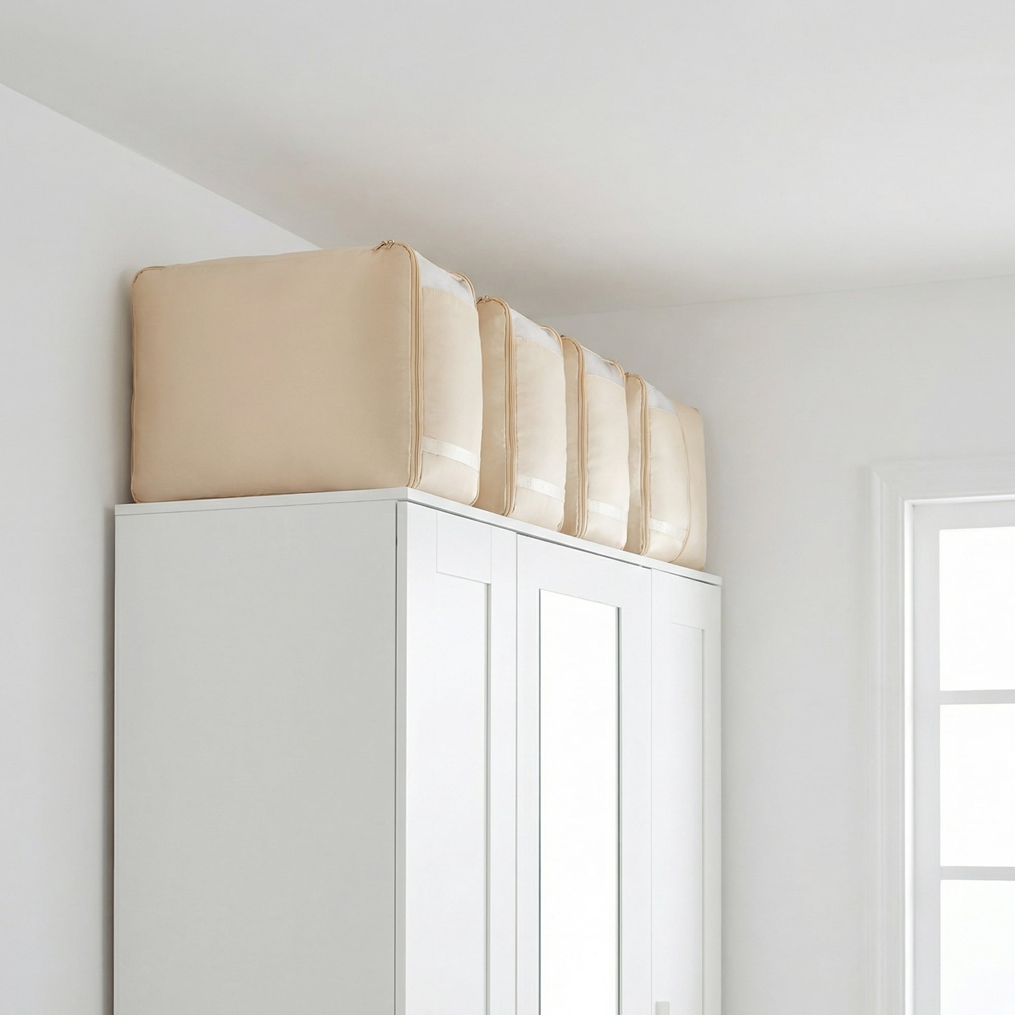 Unique Bargains Storage Bag for Organizing Closet with Handles Beige 20.5"x16.5"x19.7"