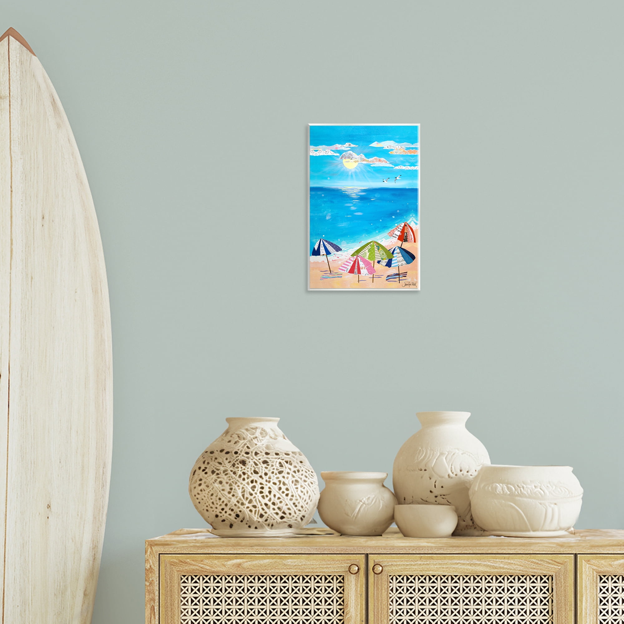 Stupell Industries Good Day Sunshine Coastal Painting Unframed Art Print Wall Art, 10 x 15