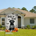 thumbnail image 2 of JOOCAR Halloween Trick or Treat Black Dog Skeleton Pumpkin Linen Garden Flag for Fall Autumn Home Outdoor Garden Yard Door Decor 12x18 inch, 2 of 5