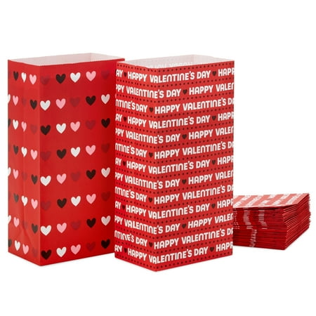 Hallmark Valentine's Day Paper Treat Sacks, Pack of 30 (Hearts and Letters)