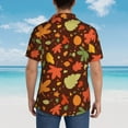 thumbnail image 3 of Lsque Autumn Leaves pattern Hawaiian Shirt for Men, Unisex Summer Beach Casual Short Sleeve Button Down Shirts-Small, 3 of 9
