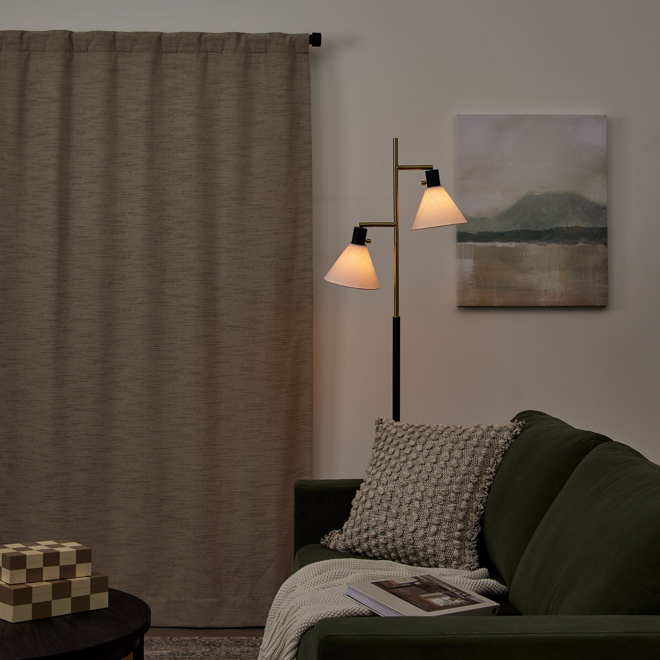 Better Homes & Gardens Textured Solid Chenille Blackout Single Curtain Panel, Beige, 50"W x 84"L