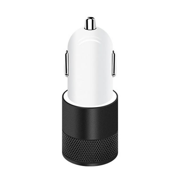 Methold 2.1A 1A Aleación 2 puertos USB de coche USB dual de carga inteligente universal para para teléfono móvil Android Electrónica Negro+Blanco