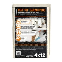 Trimaco 04328 Slip Resistant Dropcloth Stay Put Canvas Plus Drop Cloth, 4-feet x 12-feet