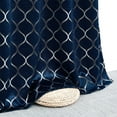 thumbnail image 3 of Pinewave Living Room Navy Window Curtains 84 inch 4 Pieces Set Mix and Match Silver Moroccan Blackout and White Sheers ,Grommet Top,52W"x84L", 3 of 6