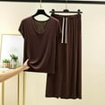 thumbnail image 3 of yillto Women's Lounge Pajamas Sets Soft Comfy Short Sleeve Shirts and Pants for Sleepwear Outfits, 3 of 3