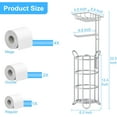 thumbnail image 7 of stusgo Inserted Tube Upgraded Toilet Paper Holder Free Standing, Paper Roll Dispenser with Top Storage Shelf for Bathroom-Silver, 7 of 7