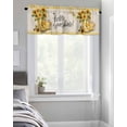 thumbnail image 4 of Curtain Valance for WindowsWatercolor Yellow Sunflowers in Boots Kitchen Valances Rod Pocket Short Curtains,Farm Bee Honey on Check Linen Window Treatment Panel for Living Room Bathroom Bedroom, 4 of 8