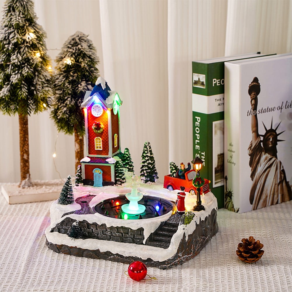 Christmas Decorations Fountain Resin Christmas House Lighting Christmas