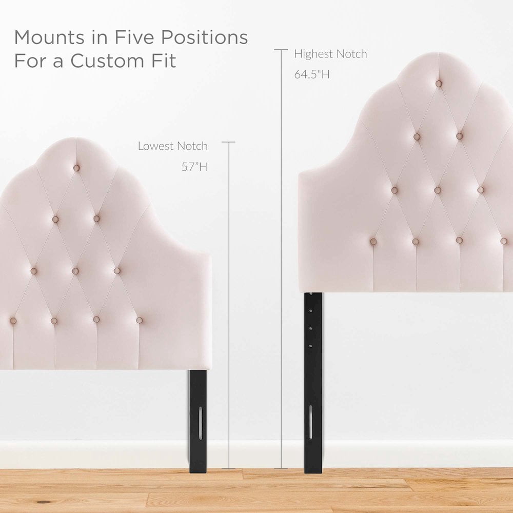 Modway Sovereign Twin Diamond Tufted Performance Velvet Headboard in Pink
