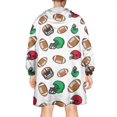 thumbnail image 2 of Football Helmets and Balls Pattern Wearable Oversized Blanket,Wearable Blanket Hoodie for Adults,Cozy Hooded Blankets with Super Pockets,Super Warm Fuzzy Pullover for Women & Men, 2 of 6