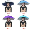 thumbnail image 4 of Worallymy Fishing Umbrella Hat Hiking Beach Camping Headwear Cap Foldable Sunscreen Shade Head Umbrella, 4 of 5