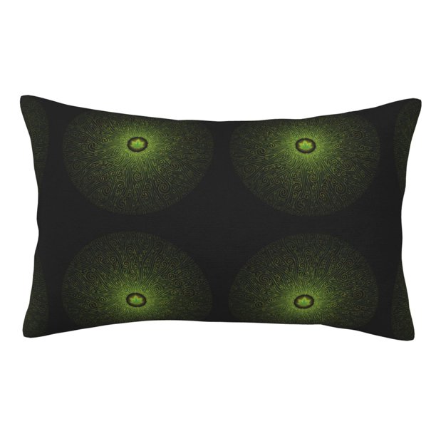 Fotbe Mandala With Marijuana Leaf Funda de Almohada Decorativa Estilo Occidental, Lujo en Algodón, Fundas para Almohadas King, Cojín Estampado para Decoración del Hogar-20"x30"