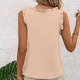 thumbnail image 5 of Tank Tops for Women V Neck Ruffle Solid Color Sweet Sleeveless Vests, 5 of 5