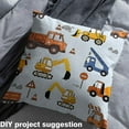 thumbnail image 4 of Erosebridal Cartoon Car Fabric By The Yard,Excavator Upholstery Fabric ,Construction Site Vehicles Decorative Fabric,Cartoon Truck Indoor Outdoor Fabric,Blue Orange,2 Yards, 4 of 6
