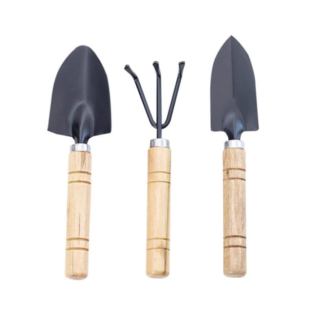 Cocotina Multifunctional Small Rake Shovel Garden Spade with Wooden Handle, 4 Piece