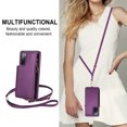 thumbnail image 4 of for Samsung Galaxy S20 FE Crossbody Wallet Phone Case with Card Holder&Zipper, Back Flip Folio PU Leather Kickstand Card Slots Case for Women Girls, Double Magnetic Clasp Shockproof Cover,Darkpurple, 4 of 8