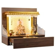 Wooden Mandir for Home/Temple Home/Pooja Mandir Ghar Home Decoration with Lights