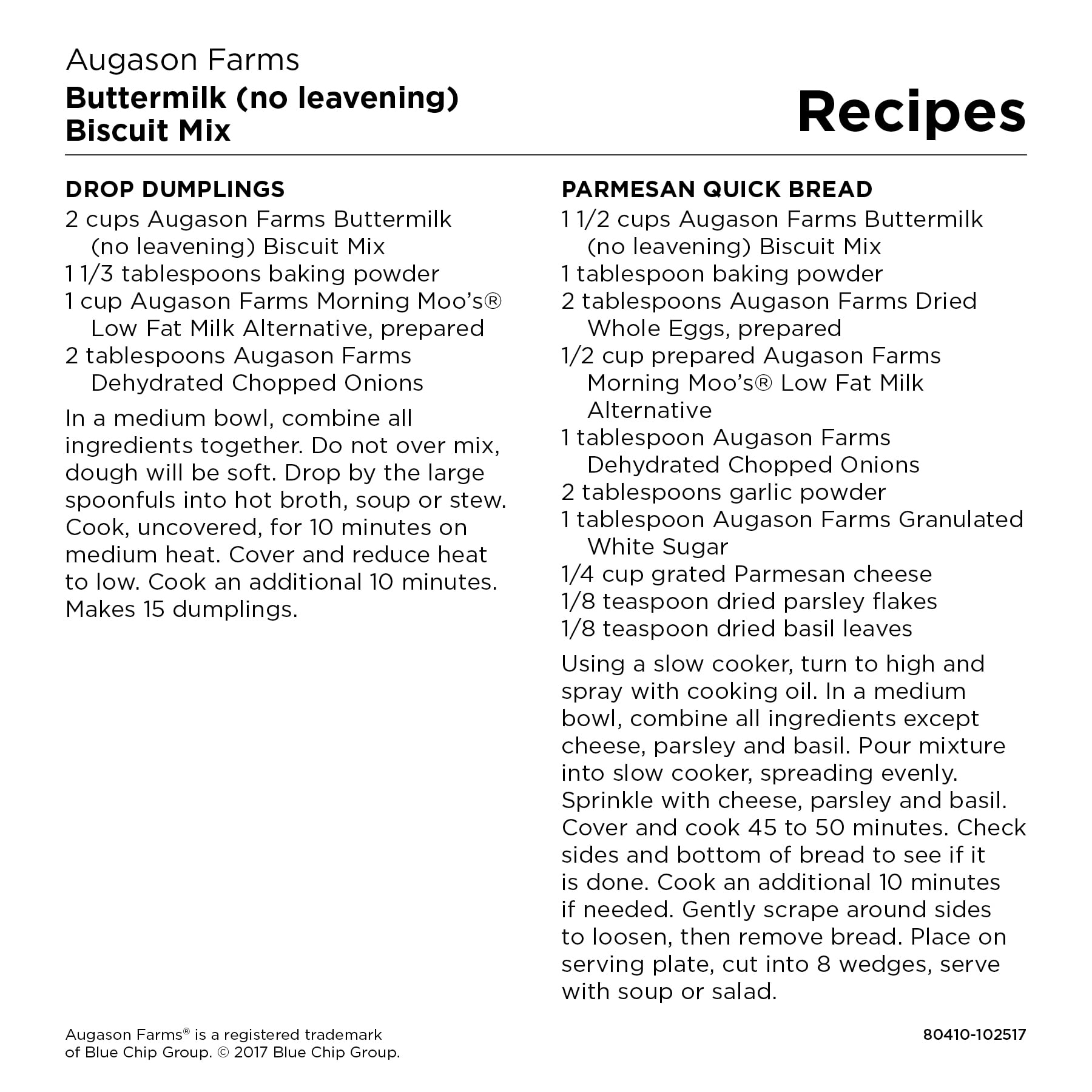 Augason Farms Buttermilk Biscuit Mix Can Emergency Food Supply, 29 Servings, 10 Year Shelf Life - Biscuit Mix Just Add Water and Baking Powder