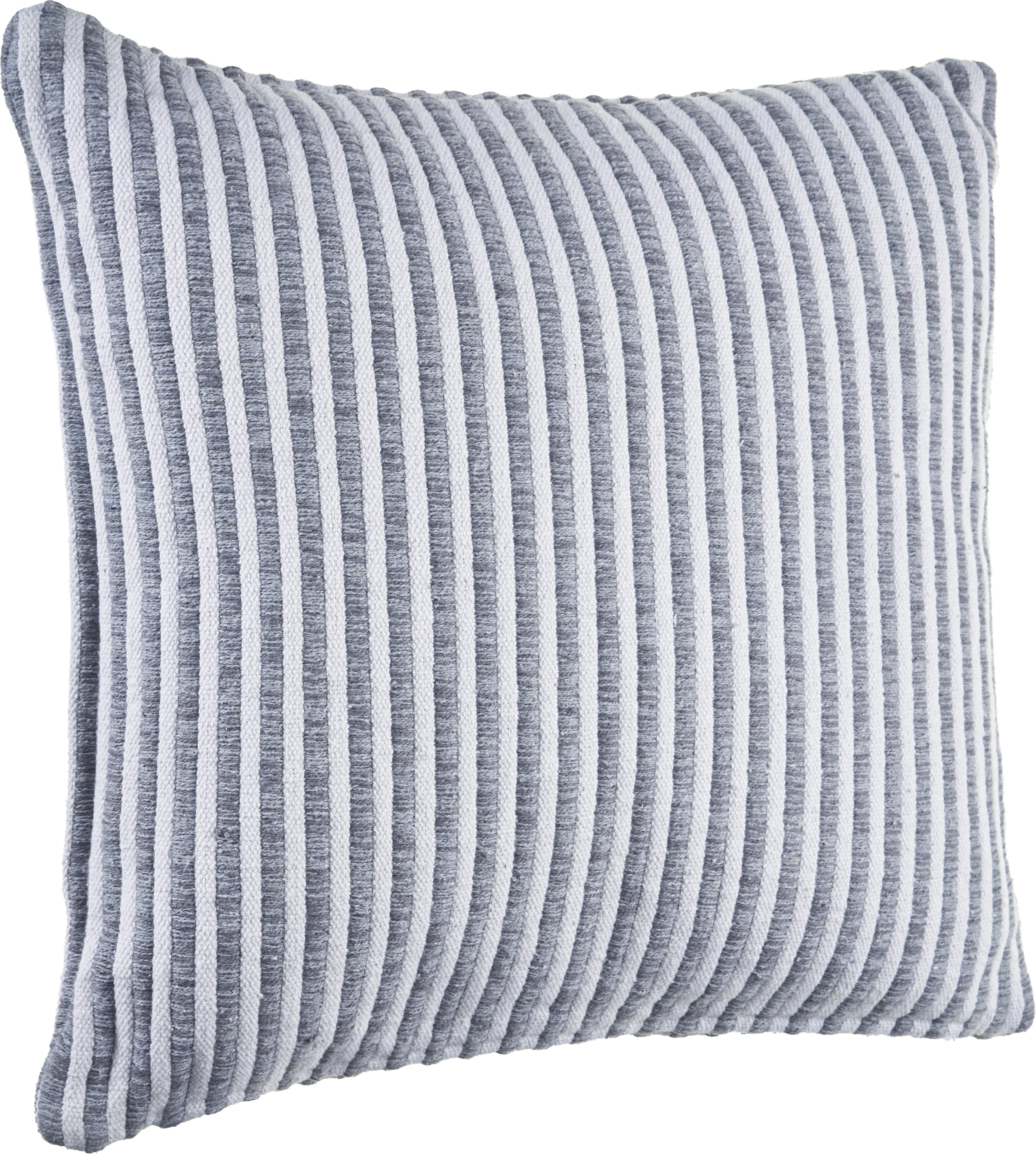 Ox Bay Hampton Set of 4 Gray/White Striped 22" x 22" Cotton Adult Decorative Throw Pillows