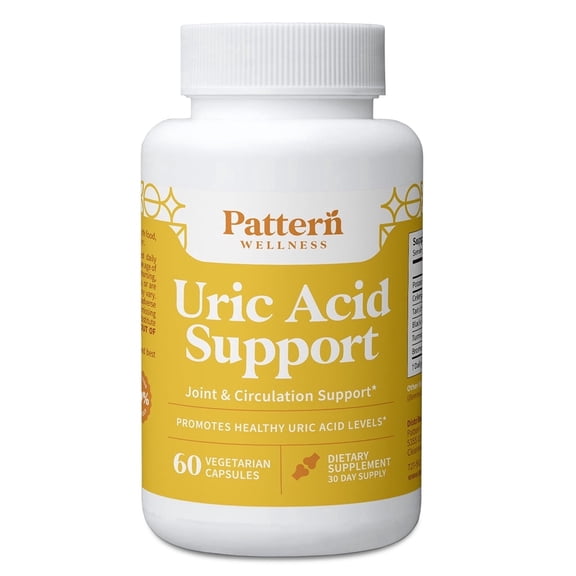 Pattern Wellness Uric Acid Support with Tart Cherry & Turmeric for Joint Wellness, 60 Count