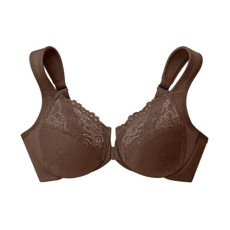Women S Bra With Front Buckle  Steel Ring  Gathered Bra  Full Coverage  Polyester Material  Women (Multi-Color Optional)