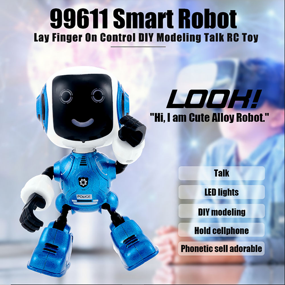 99611 Smart Robot hand Control DIY Modeling Talk RC Toy Phone Holder Gift for Kids