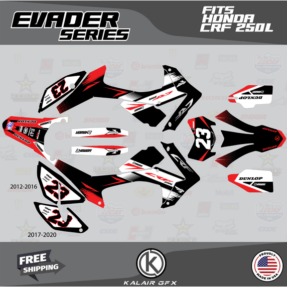 Kalair GFX Graphics Kit for Honda CRF250L (2012-2016) Evader Series