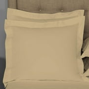 Kotton Culture Set of 2 Pillow Shams Set 100% Cotton 600 Thread Count Premium Bedding( Queen/Full (20"X30"),Beige)