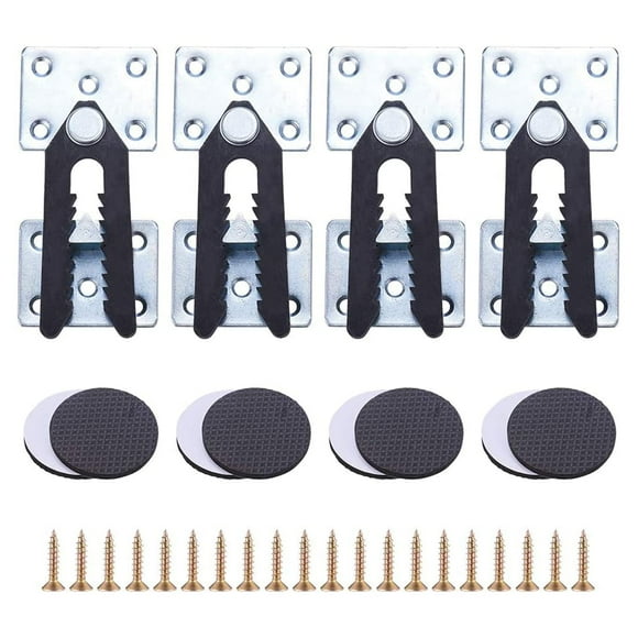 INCREWAY 4 Pcs Connecteur de Meubles Sectionnels pour Canapé avec Vis et 8 Patins de Meubles
