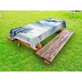 thumbnail image 1 of Winter Outdoor Tablecloth, Idyllic Snow Covered Mountain Forest Frozen Icy Highland Nordic Peaks Scenery, Decorative Washable Fabric Picnic Tablecloth, 58 X 104 Inches, Pale Blue White, by Ambesonne, 1 of 2