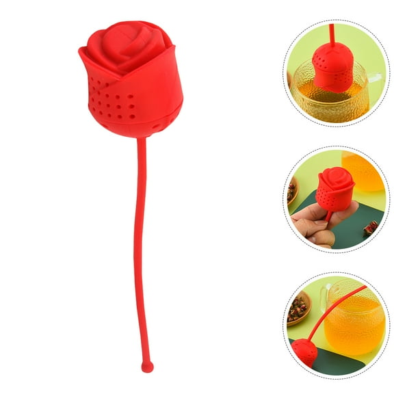 HONMEET 1Pcs Rose Flower Shape Silicone Tea Infuser For Loose Leaf Tea Home Use