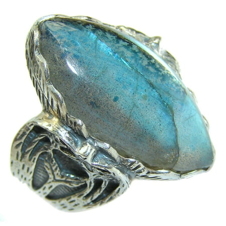 Huge Regal Infinity Labradorite .925 Sterling Silver Bali handmade ring size 6 by SilverRush Style