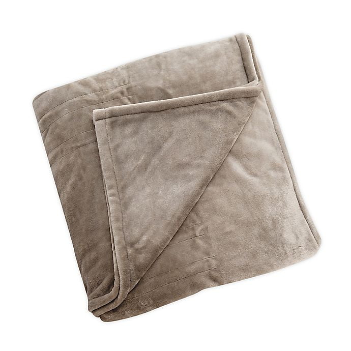 Brookstone n a p Plush Heated Twin Blanket in Taupe Lebanon Ubuy