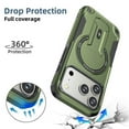 thumbnail image 4 of Magnetic Case for iPhone 17 Pro 6.3" Compatible with MagSafe, Invisible Kickstand, Rugged Shockproof Phone Cover,Green,For iPhone 17 Pro, 4 of 7