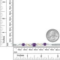 thumbnail image 4 of Gem Stone King 925 Silver and 10K Yellow Gold Purple Amethyst and White Lab Grown Diamond Bracelet for Women (2.14 Cttw, Gemstone February Birthstone, Cushion 6MM, 7 inches, Made in Italy), 4 of 4