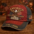 thumbnail image 3 of UngA 250th Anniversary USA Hat USA Baseball Cap 1776-2026 American Eagles Hat Patriotic Embroidered Hats for Men Women,One Size, 3 of 3