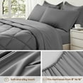 thumbnail image 7 of Sonoro Kate 5 Pieces Twin Comforter Set, Bed in a Bag for All Seasons, Soft Bedding Set with Comforter, 1 Flat Sheet, 1 Fitted Sheet, 1 Pillowcases, 1 Pillow Shams, Dark Gray, 7 of 7