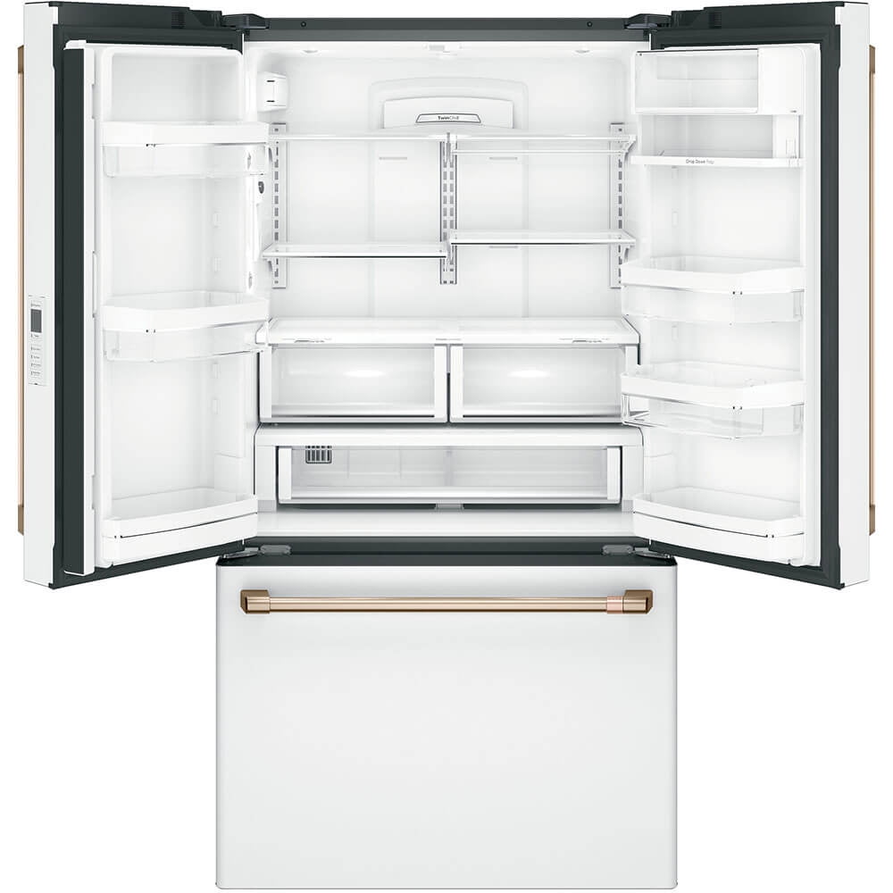 Cafe Cwe23spm 36" Wide 23.1 Cu. Ft. Counter Depth French Door Refrigerator - Matte White /