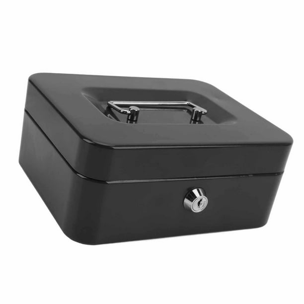 CAJA DE EFECTIVO CON CERRADURA DE LLAVA Y 2 LLAVES CAJAS DE EFECTIVO CAJA DE DINERO DE METAL EFECTIVO CON BANDEJA DE DINERO PARA EL HOGAR Y LA OFICINA
