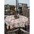 thumbnail image 2 of Outdoor Tablecloth with Umbrella Hole for Patio/Picnic/Party/Camping, Pink Rose Waterproof Table Cloth Round Cover Washable, Farmhouse Vintage Botanical Floral Burlap (Dia 54"), 2 of 9