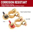 thumbnail image 4 of Terminales de batería AUTO, conectores de abrazaderas de latón macizo con tuercas de mariposa codificadas por colores, liberación rápida para RV, motocicleta, coche, camión, 1 par, 4 of 5