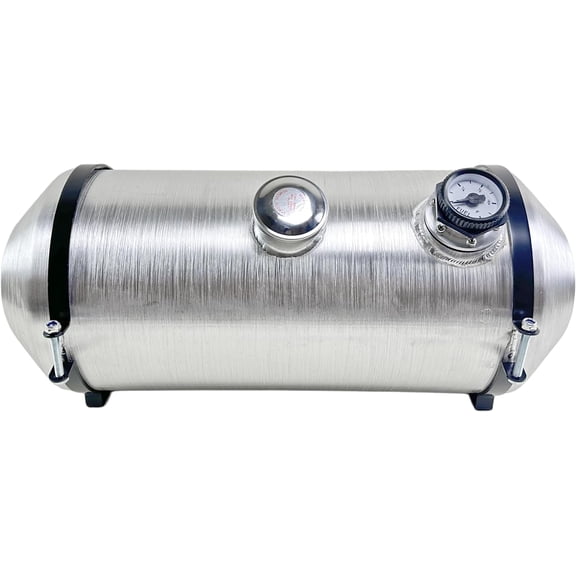 JSD 8 Gallon Auxiliary Aluminum Gas Tank / Fuel Tank With Level Gauge 10 x 24" Center Fill 1/4" NPT Outlet Hot Rod