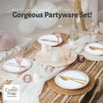 thumbnail image 5 of Crystal Ridge Tableware 60 Pieces White Plastic Disposable Plates - Premium Heavy-Duty 30 Dinner Plates & 30 Salad Plates with Rose Gold Rim Ideal for Party, Birthday and Special Events, 5 of 6