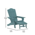 thumbnail image 5 of BizChair HDPE Adirondack Chair with Cup Holder and Pull Out Ottoman, All-Weather HDPE Indoor/Outdoor Lounge Chair in Blue, 5 of 11
