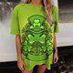 thumbnail image 5 of Blusa informal de manga corta con cuello redondo y manga corta para mujer con estampado del día de San Patricio Pompotops hkajfhjk460325, 5 of 6